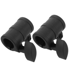 2Pcs Reusable Music Stand Tube Locking Clamps with Metal Plastic Adapter Black