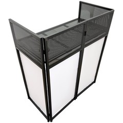 Portable Vertical Stand DJ Event Facade DJ Booth White Scrim Steel Alloy Frame