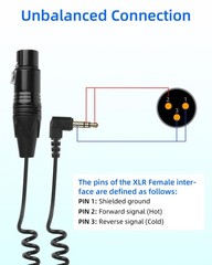 3.5mm to XLR Coiled Cable, Right Angle 1/8 Inch Mini Jack TRS Stereo Male to3…