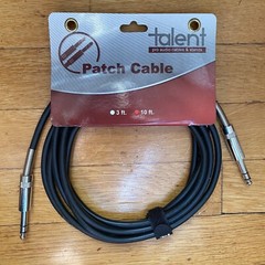 Talent 10ft PCXM10 & PCQ10 Patch Cable XLR Male to 1/4″ TRS Male + Bonus M2M TRS
