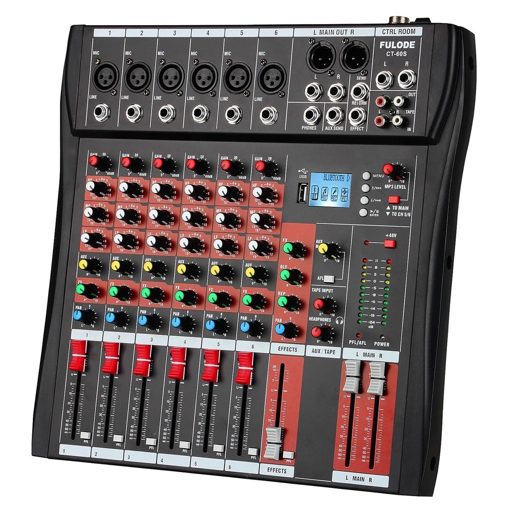 Professional 6 Channel DJ Mixing Console Audio Mixer Board Console CT-60S
