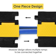 YesSources Cable Ramp Protector 1 Channel Hose Cover Speed Bump for Road,2 Packs