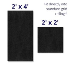 Soundsulate Black Acoustical Ceiling Tiles 24″x24″x1″ Sound Absorbing Theater