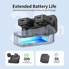 VRIG MC-02 Wireless Microphone Kit (2 TX + 1 RX + Charging Case) for DJI Osmo…