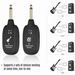 Guitar Bass WIRELESS System Transmitter Receiver Built In Rechargeable Battery