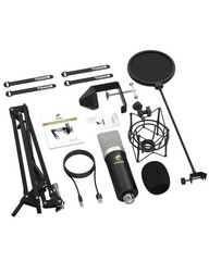 Condenser Microphone 192kHz/24Bit, USB Cardioid Computer Mic Kit with Upgrade…
