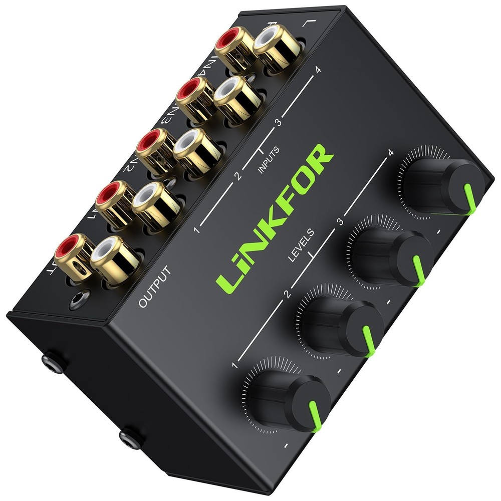 4 Channel Stereo Audio Mixer CX400 Metal Shell Support RCA Input and Output M…