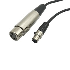 1 Ft Mini XLR TA3F Female To XLR Female Pro Lapel Balanced Microphone Cord