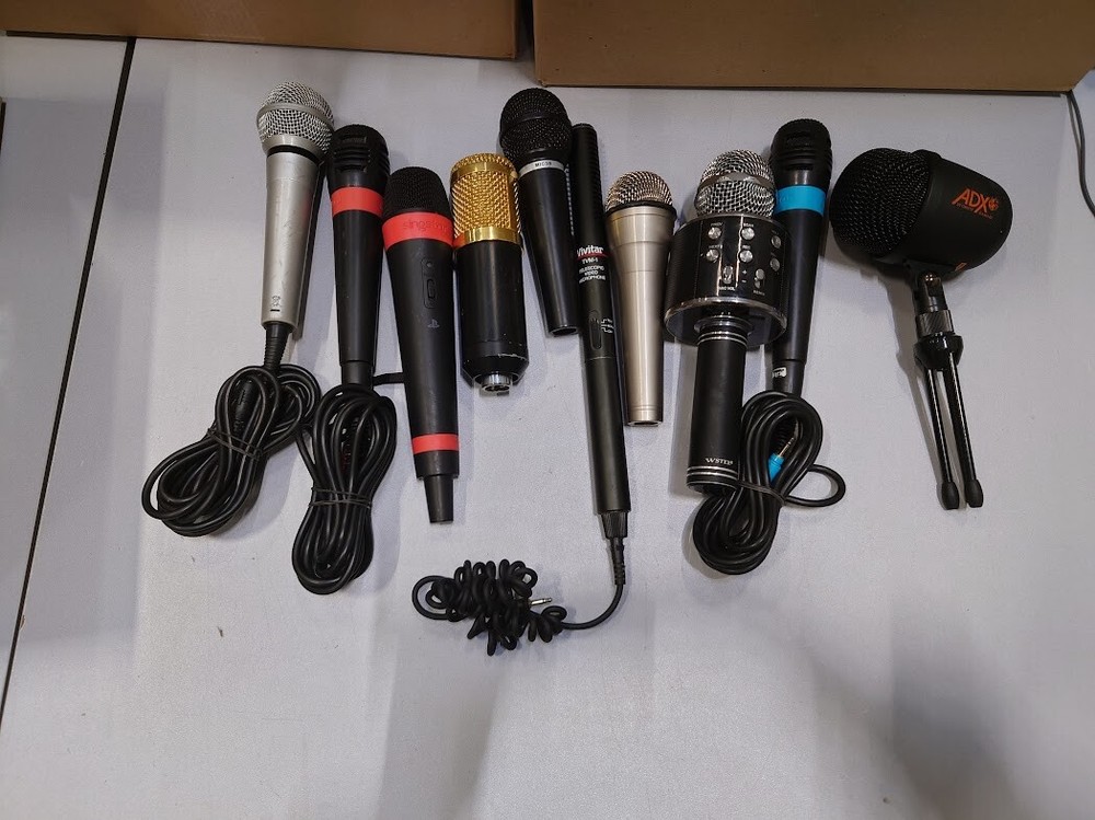 Lot of 10 Used Microphones – Various Brands & Models, Working