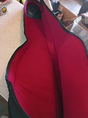 Superior Instrument Cases Gig Zip Bag Back Straps Black / Red Soft Interior 46”