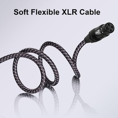 XLR Cables Braided 15 Feet 6 Pack for Microphone – 3-Pin XLR Male to Female A…