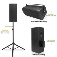 Sound Town CARME Series 2×8″ Passive 2-Way Speaker w/ U Bracket(CARME-U208BG3)