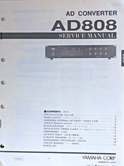 Yamaha AD808 Analog to Digital Unit Original Service Manual Schematics Part Book