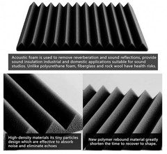 12-96PCS Acoustic Wall Panels Studio Sound Noise Proofing Insulation Foam PURPLE