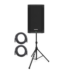 Mackie Thump12v4 12-Inch 1400W Powered Speaker Bundle with Stand and XLR Cables
