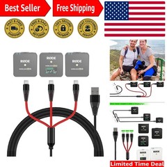 4ft 3-in-1 USB C Cable for Fast Charging Rode Wireless Go II – Durable Design