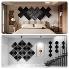 12 Pack Acoustic Foam Panels 12x12x2″ Soundproofing for Home Studio-Black