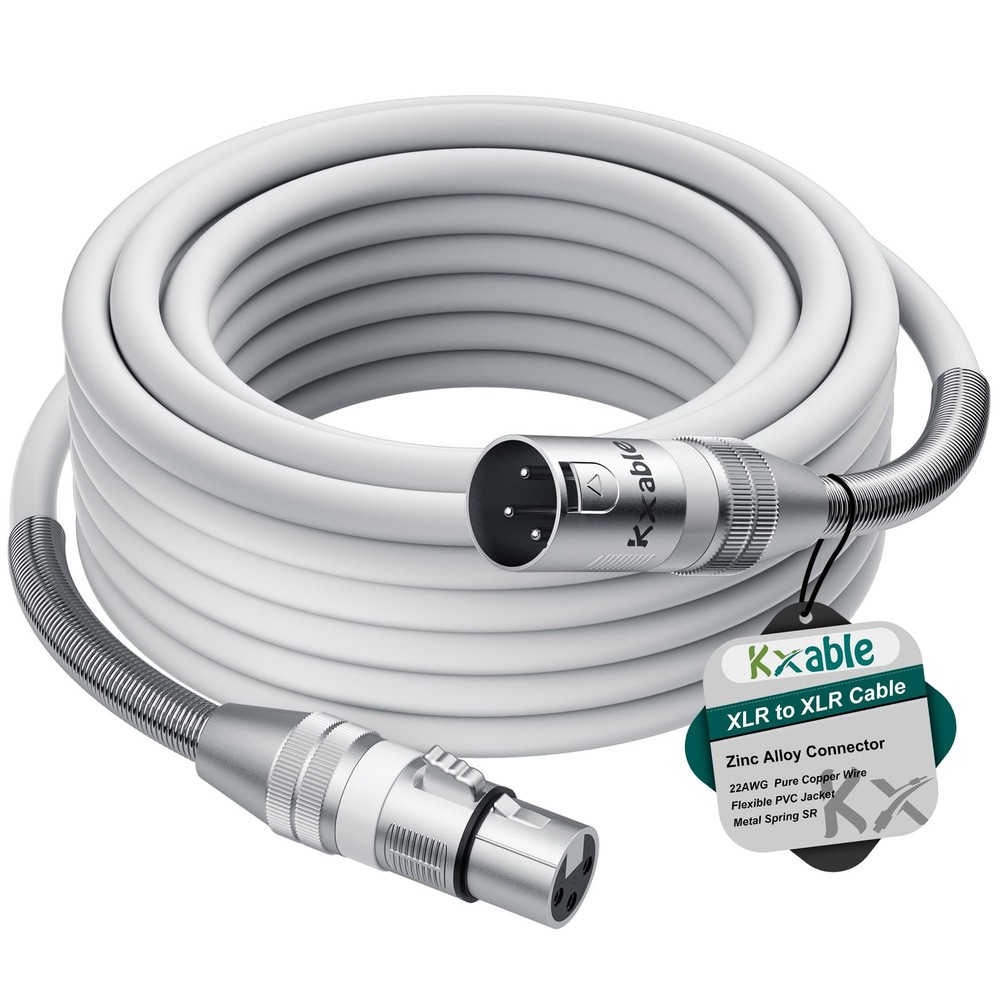 Premium 25 Feet XLR Microphone Cable Heavy Duty 22AWG OFC XLR Male to Female …