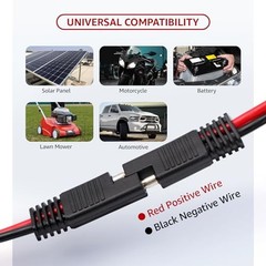 14 AWG Connectors Cable Compatible with SAE 1 Ft 2 Pin 1 FT 10 pack (1 FT)
