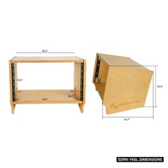 Sound Town DIY 6U Angled Desktop Studio Rack w/ Plywood, Golden Oak (SDRK-Y6SL)