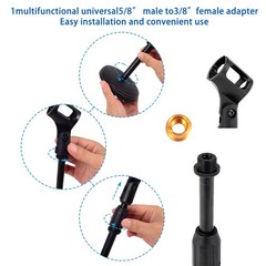 Desktop Microphone Stand, Heavy Duty with Non-Slip Base, 3/8″ and 5/8″ Adapter