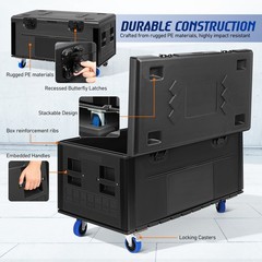 44″x22″x25″ Heavy Duty ATA Cable Trunk Flight Case Stackable for DJ Stage Gear