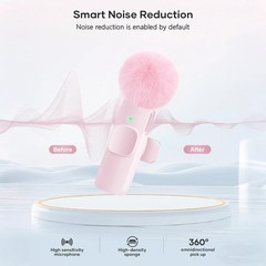 Type-C Wireless Lavalier Microphone USB-C Clip Mic for Phone Camera Laptop