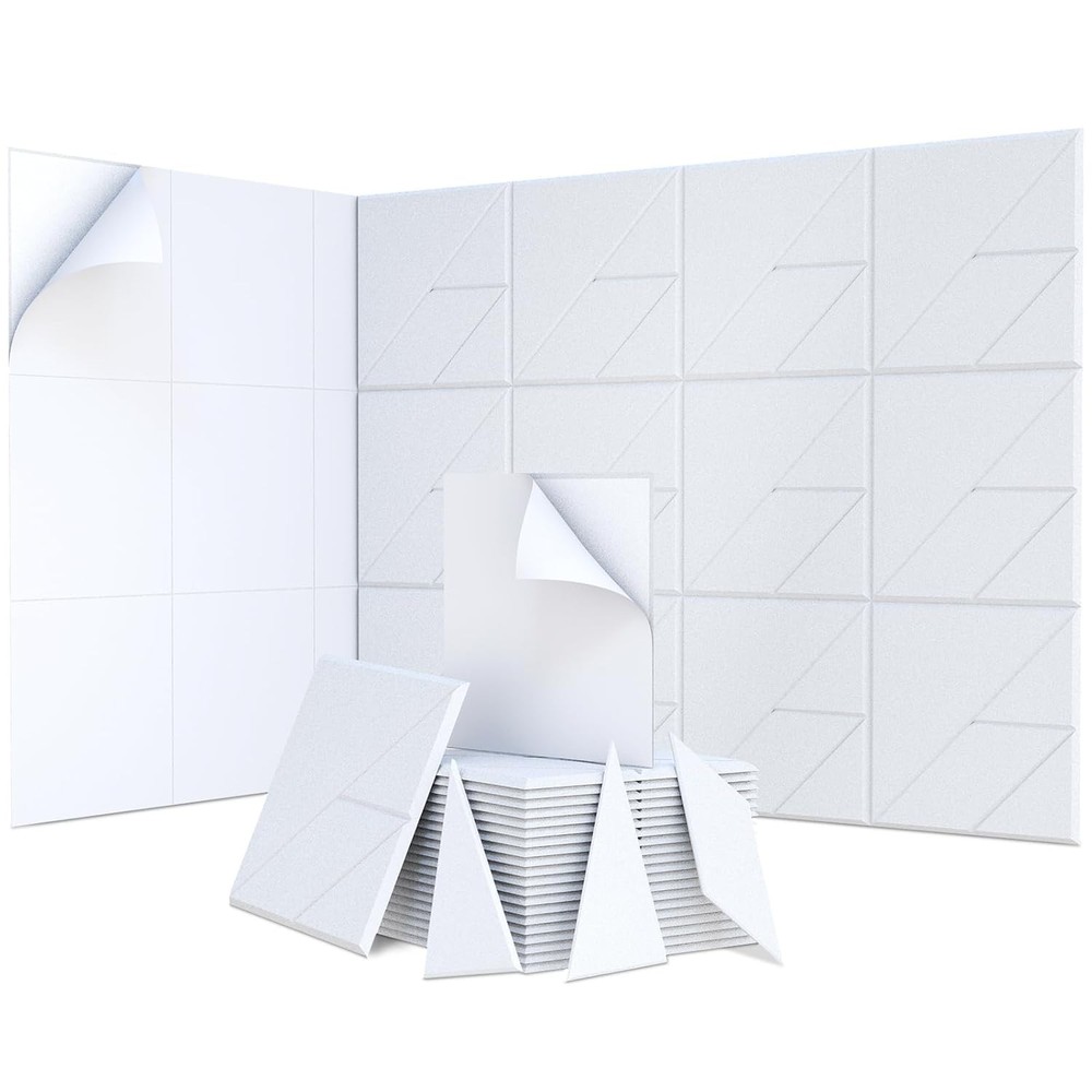 21 Pack Self-Adhesive Sound Proof Foam Panels for Walls, Acoustic Panels Sound A