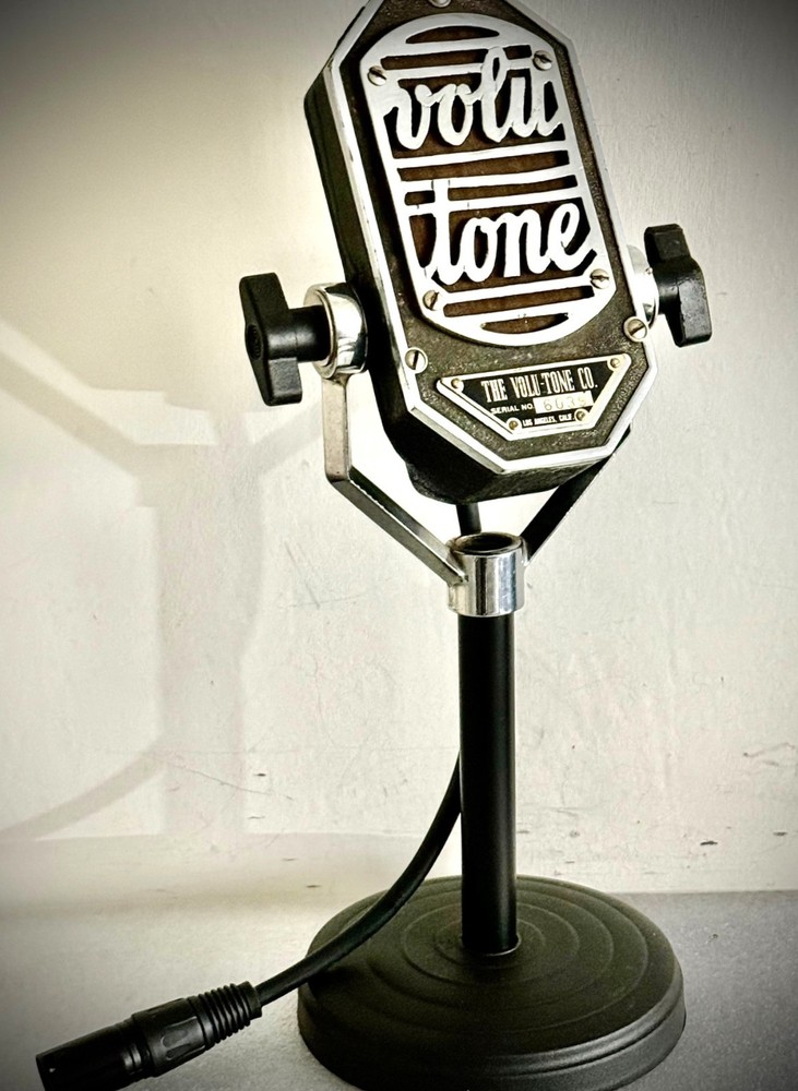 Vintage RARE 1930s VOLU-TONE Velocity Ribbon Microphone, looks-works great/Hear!