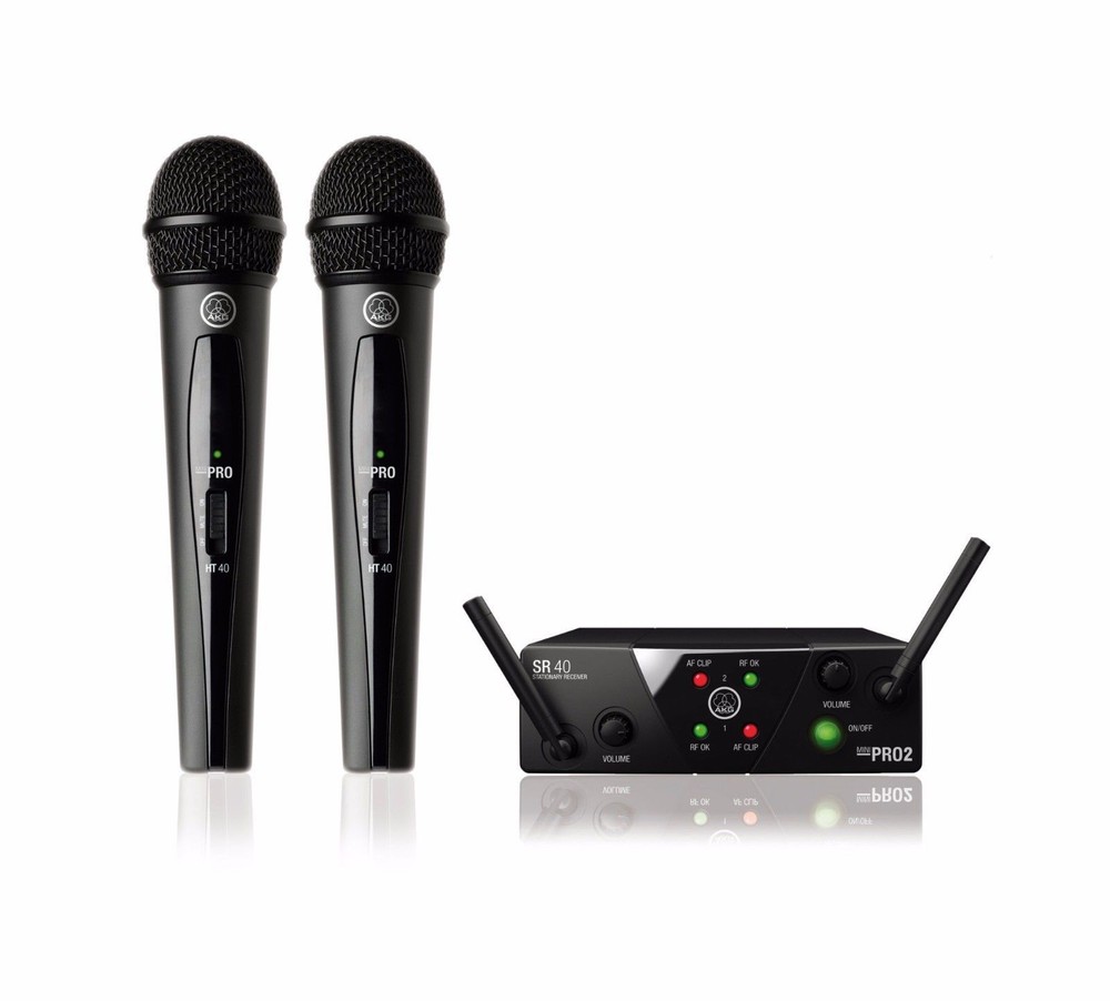 AKG WMS 40 MINI2 Dual Handheld Microphone Wireless Mic System US25 A/C
