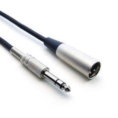 3Ft XLR 3P Male to 1/4inchinch TRS (Balanced) Male Microphone Cable