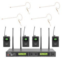 Rannsgeer UHF R288-630T 4-Channel Tan Color Mini Headset Wireless Microphone