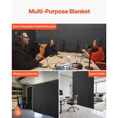 Uimoso 2 Pack Soundproofing Blankets 96x80in Extra Large Noise Reduction Blanket