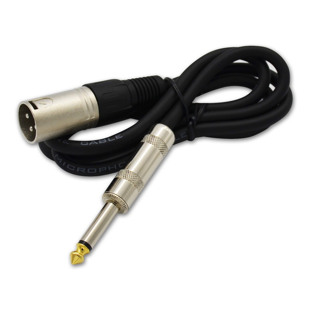 1/4″ 1/4 TS Male Plug Unbalanced Mono Audio Connector to 3Pin XLR Mic Cable