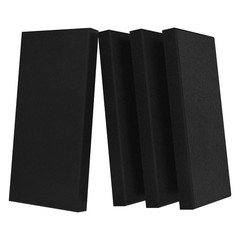 4 PCS Acoustic Panels with Hanging Bracket, 2” Thick Fiberglass Sound Proof P…