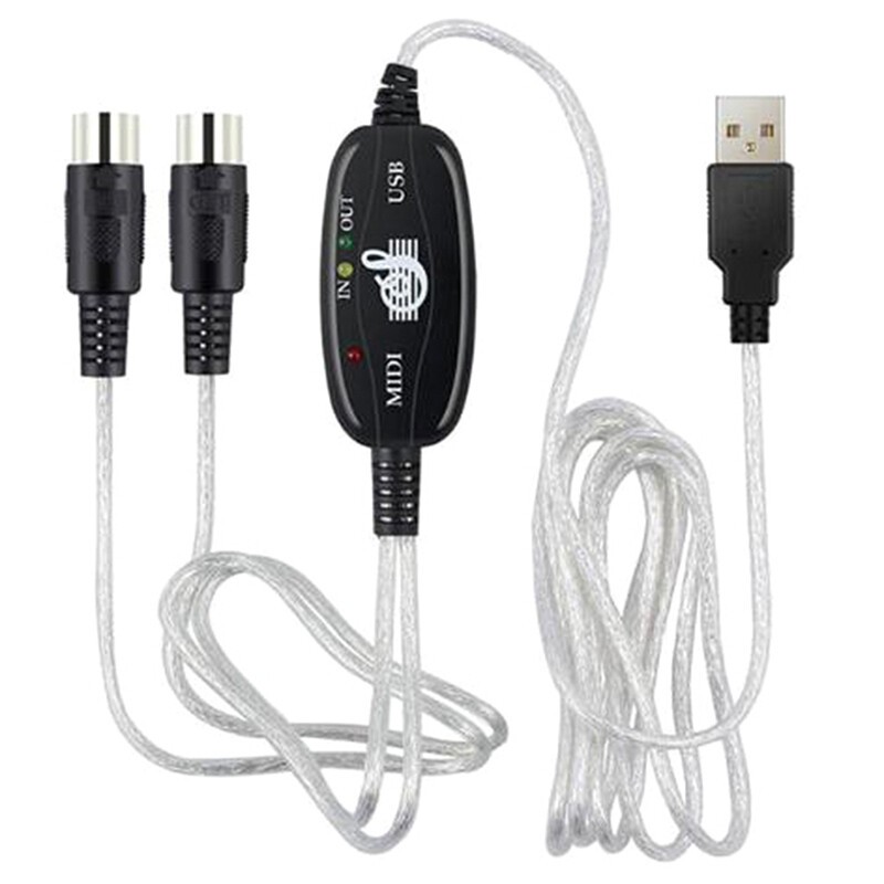 USB IN-OUT MIDI Interface Cable Converter to PC Music Keyboard Adapter Cord xx