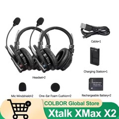 SYNCO XTalk XMax2 X2 2.4G Full-Duplex Wireless Intercom Headset System 500 Meter