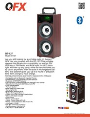 Qfx Bt-137 Portable Multimedia Bluetooth Speaker W/Fm