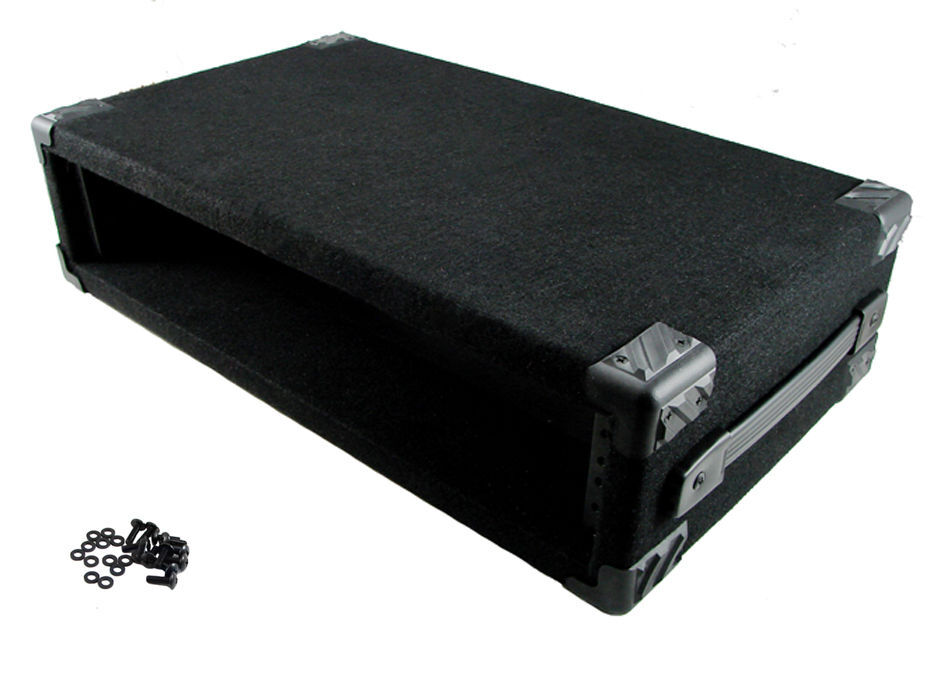 PROCRAFT 2U 9″ Deep Rack Case in Black Carpet Wrap – Side Handle w/ Rack Screws