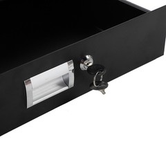 19 Inch Rack Mount 2U Steel Plate DJ Drawer Cabinet Lock With With key Black