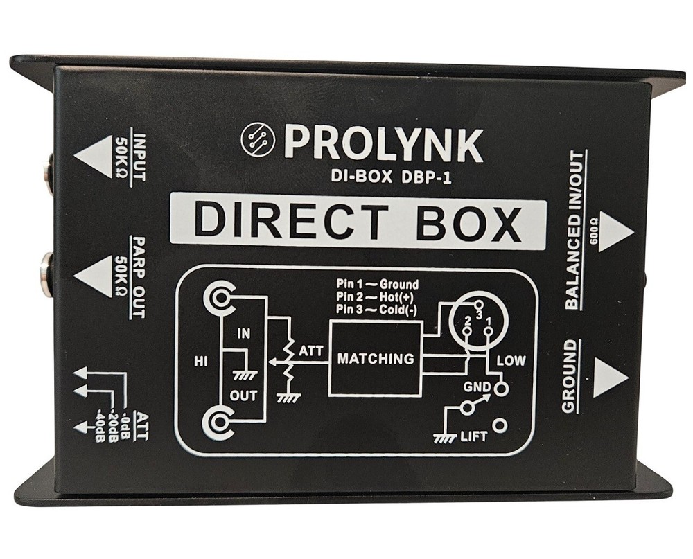 Direct Box passive Prolynk Professional instrument directbox