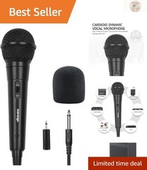 Versatile Karaoke Microphone with 13ft Cable: Unidirectional Dynamic Performance