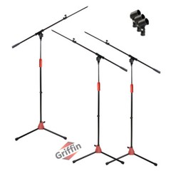 Microphone Boom Stand 3 PACK – GRIFFIN Telescoping Boom Tripod Studio Stage Mic