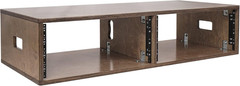DIY 2x4U Studio Rack in Weathered Brown Baltic Birch for Home Studio