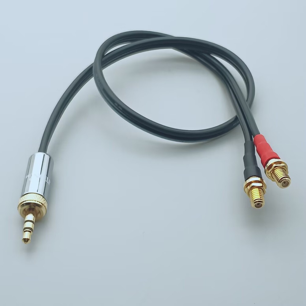 3.5mm Locking Male to +/- 2x Microdot Female Cable Microphone Amplifier Pre-Amp
