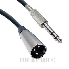 6ft XLR 3-Pin Male to 1/4″ Stereo Plug Shielded Microphone Mic Cable Cord TRS