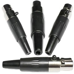 TA5F 5-Pin Mini XLR Female Cable Connector Adapter 4-Pack for Mic Microphone
