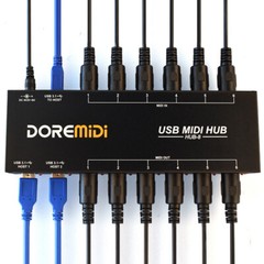 DOREMiDi HUB-8 MIDI 6×6 MIDI Interface Host X2 USB3.1 MIDI Hub Box 96 Channels