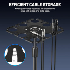MA-H1 8-Slot Multi-Microphone Holder Wired Wireless Handheld Microphone Threaded