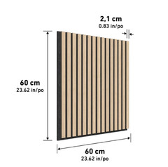 (4-PACK) ARTIKA Sonolok Sound-Absorbing Slatted Wall Panel Kit – Oak & Black